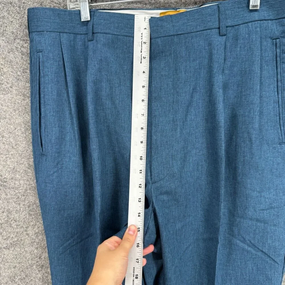 Gold Coast Dress Pants Men 40 Blue High Rise Pleated Straight Pockets Regular
